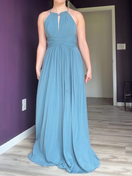 BCBGMaxAzria Dresses & Skirts - BCBGMaxAzria Sky Blue Halter Pleated Maxi Gown